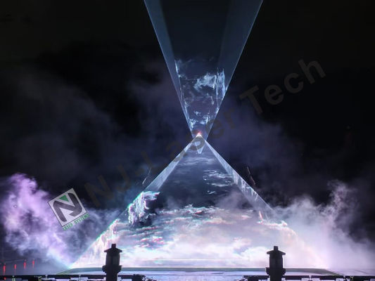 Iluminação de fonte de laser multicolor Fluxo de água ajustável e característica de água