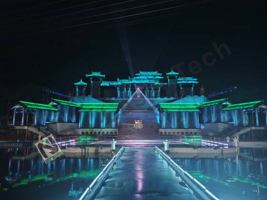 Método de controlo DMX/RF/Wi-Fi Iluminação cultural e turística com ângulo de raio de 120°